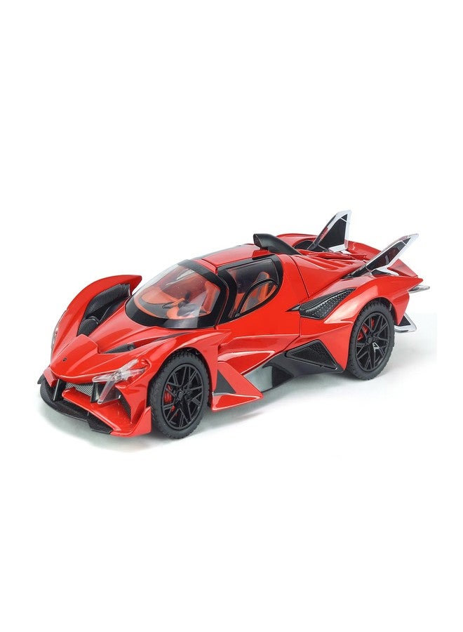 SASBSC Toy Cars Apo Project EVO Model 1:32 Metal Diecast Car Toys with Light and Sound Pull Back Car for 3 4 5 6 7 Year Old Boys (Red) - Image 1